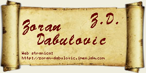 Zoran Dabulović vizit kartica
